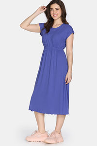 Zivame 2 Mile Fashion Knit Poly Loungewear Dress - Iris Bloom — thumbnail 5
